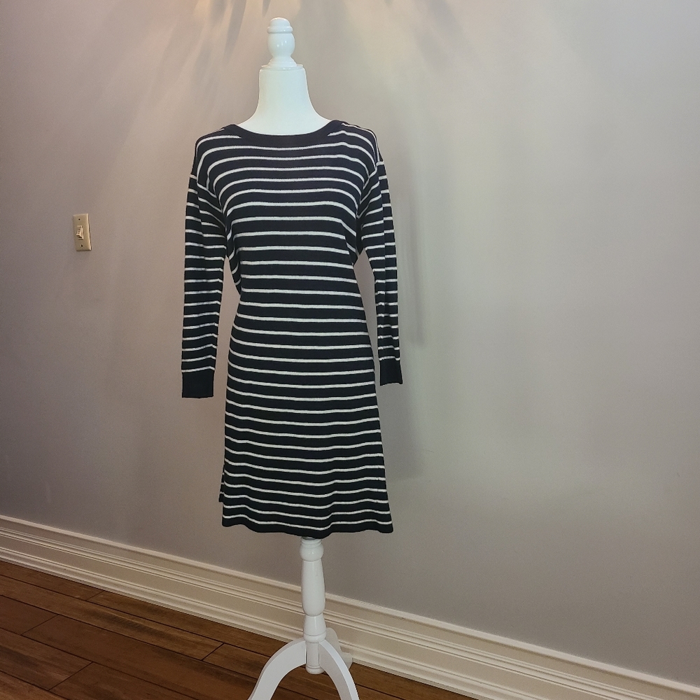 J Crew striped sweater dress size L